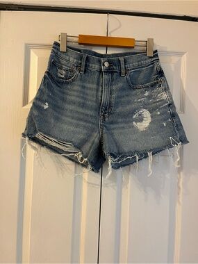 American Eagle Outfitters Distressed Denim Cutoff Shorts in Blue